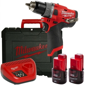 Mașină de găurit cu percuție sub-compactă cu 2 viteze M12 FUEL™ M12 FPD-202X ( KIT: 2 x M12 B2 Acumulator, C12 C Încarcător, Cutie HD) - Img 1