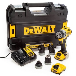 Masina de gaurit si insurubat Dewalt DCD703L2T, cu acumulatori XR 12V / 3.0Ah, 4 mandrine interschimbabile, 57.5 Nm, valiza de transport TSTAK - Img 1