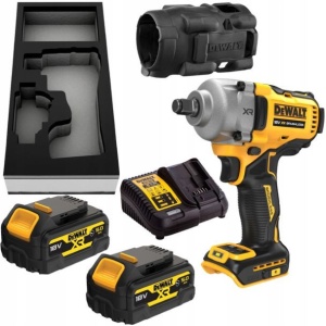 Masina de insurubat cu impact Dewalt DCF891P2G, patrat 1/2", max 812 Nm, cu 2 acumulatori 18V XR / 5.0 Ah seria "G" si incarcator in insert termoformat pentru sertare