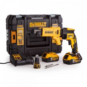 Masina de insurubat pentru gips-carton, cu acumulatori Dewalt DCF620P2K, 18V/5.0Ah, 2 acumulatori, incarcator, magazie suruburi, valiza de transport - Img 2