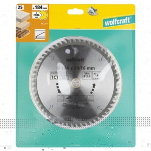 Panza pentru fierastrau circular Wolfcraft 6632000, diametru 184 mm, diametru interior disc 20, 16 mm, latime taiere 2.6 mm, 56 dinti, seria orange. - Img 2