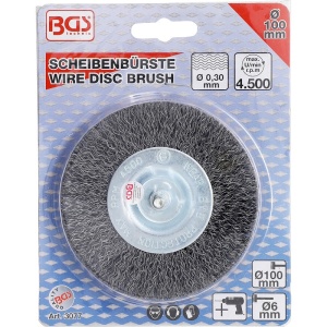 Perie disc pentru masina gaurit, fir ondulat, 100 mm - Img 2