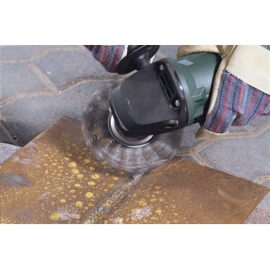 Perie impletita Wolfcraft 2148000, tip disc, D 115 mm, pentru polizoare unghiulare, alezaj 22.2 mm - Img 3