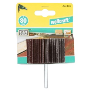 Perie lamelara Wolfcraft 2034000, granulatie 80, ax prindere 6 mm, D 80x40 mm - Img 4