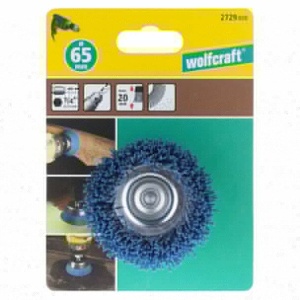 Perie Wolfcraft 2729000, tip oala, nylon albastru, D 65 mm, tija hexagonala 1/4" - Img 2