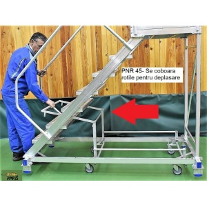 Platforma mobila RARIS, aluminiu, la 45°, Gmax = 200 kg, cu maneta, tip PNR45 - Img 2