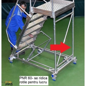 Platforma mobila RARIS, aluminiu, la 60°, cu sistem de ridicare coborare, Gmax=200 kg, tip PNR60 - Img 4