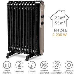 Radiator (calorifer) pe ulei Design TRH 24E, 2200W - Img 2