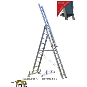 Scara aluminiu RARIS profesionala cu 3 tronsoane tip 3P - Img 1