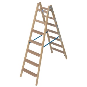 Scara de lemn cu trepte late, 2x7 trepte - Img 1