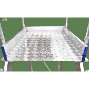 Scara mobila cu platforma, din aluminiu, la 70°, roti laterale, produs RARIS, tip PSA - Img 8