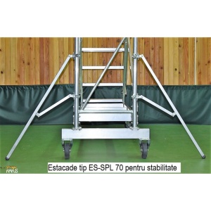 Scara mobila cu platforma, din aluminiu, la 70 grade, roti cu frana, produs RARIS - tip SPL70 - Img 8