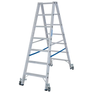Scara Stabilo dubla 2x7 trepte, cu roti - Img 1