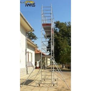 Schele , profesionale, mobile, din aluminiu, cu suprafata podina 2,5x0,7m, Hlucrumax: 4,3-14.3m, tip U2.5 - Img 8
