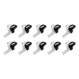 Set 10 Etichete DK-11208 albe 38 x 90mm suport plastic inclus compatibile Brother DK-11208 DK11208 - Img 1