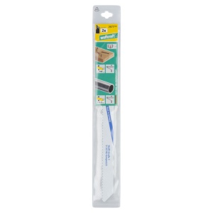 Set 2 panze fierastrau sabie Wolfcraft 2677000, pentru lemn de esenta tare, lemn cu cuie, profile din aluminiu, profile din otel cu pereti subtiri, tevi, 230 mm - Img 2