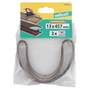 Set 3 benzi de slefuit Wolfcraft 1724000, pentru lemn si metale, Gr. A40, 13x457 mm - Img 3