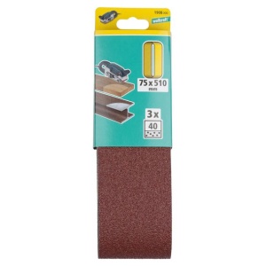Set 3 benzi de slefuit Wolfcraft 1908000, pentru lemn si metale, Gr. A40, 75x510 mm - Img 2