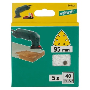 Set 5 foi abrazive autoadezive delta Wolfcraft 1160000, Gr. 40, 95 mm - Img 2