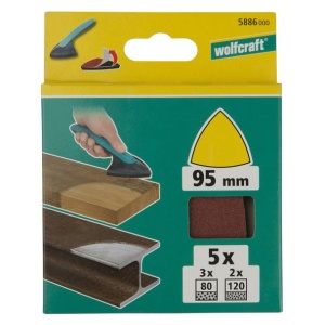 Set 5 foi abrazive Easy fix Wolfcraft 5886000, granulatie 80/120, 95 mm, prindere cu scai - Img 2