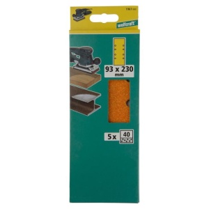 Set 5 foi abrazive Wolfcraft 1961000, pentru lemn si metale, Gr. A40, 93x230 mm - Img 2