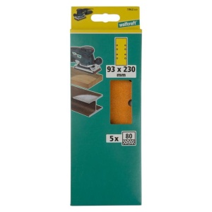 Set 5 foi abrazive Wolfcraft 1962000, pentru lemn si metale, Gr. A80, 93x230 mm - Img 2