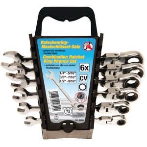 Set 6 chei combinate cu clichet articulate 1/4" - 9/16"