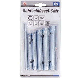 Set 6 piese chei tubulare duble tip teava 8-17mm + tija antrenare, BGS - Img 3