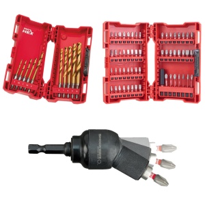 Set 67 piese Milwaukee 56 biti + adaptor la unghi + set burghie metal cobalt 1-10 mm, 10 piese
