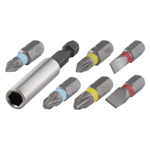 Set 7 piese biti Wolfcraft, Hex 1/4" - Img 1