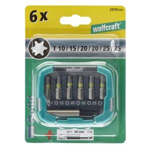 Set 7 piese Wolfcraft cu biti torx, Hex 1/4" - Img 3