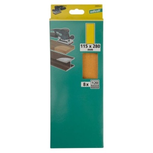 Set 8 foi abrazive Wolfcraft 2058000, pentru lemn si metale, Gr. A120, 115x280 mm - Img 2