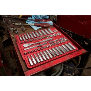 Set antrenor cu clichet ⅜″ Milwaukee + set chei tubulare metric și imperial 6-19 mm si 1/4"-5/16" (56buc ) - Img 5