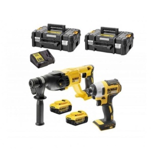 Set combo 2 scule DeWalt DCK2023M2T Li-Ion 18V DCH133, DCF787, incarcator, valiza TSTAK II - Img 2