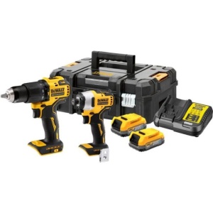Set combo 2 scule DeWalt DCK2062E2T, cu masina de gaurit DCD709, masina de insurubat cu impact DCF809, 2 acumulatori POWERSTACK 18V / 1.7Ah, incarcator, TSTAK
