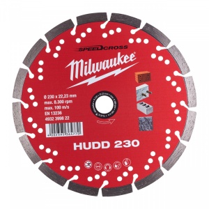 Speedcross HUDD Milwaukee, disc universal pentru materiale dure (Diametru interior disc (mm): 22.23, Tip: HUDD 230, Diametru disc (mm): 230, Înălțime segment (mm): 10)