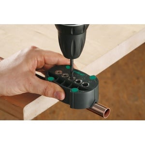 Stativ mobil pentru masina de gaurit pentru executarea gaurilor rectangulare Wolfcraft 4685000, cu 5 bucse de gaurire metalice cu diametrul de 4, 5, 6, 8, 10 mm - Img 3