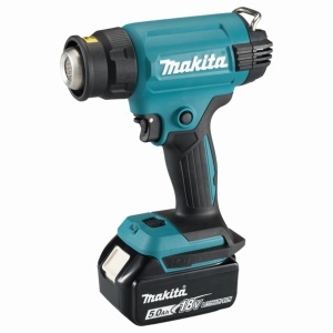 Suflanta cu aer cald Makita LXT 18V, 550°C, livrata cu un acumulator de 5,0Ah