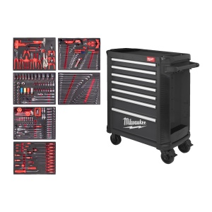 TOOLGUARD™ Dulap gri de scule mobil, metalic, 78 cm dotat cu 337 de scule automotive