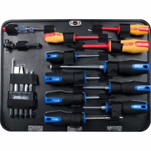 Troler cu scule universale, 1/4" + 1/2", 130 piese - Img 7