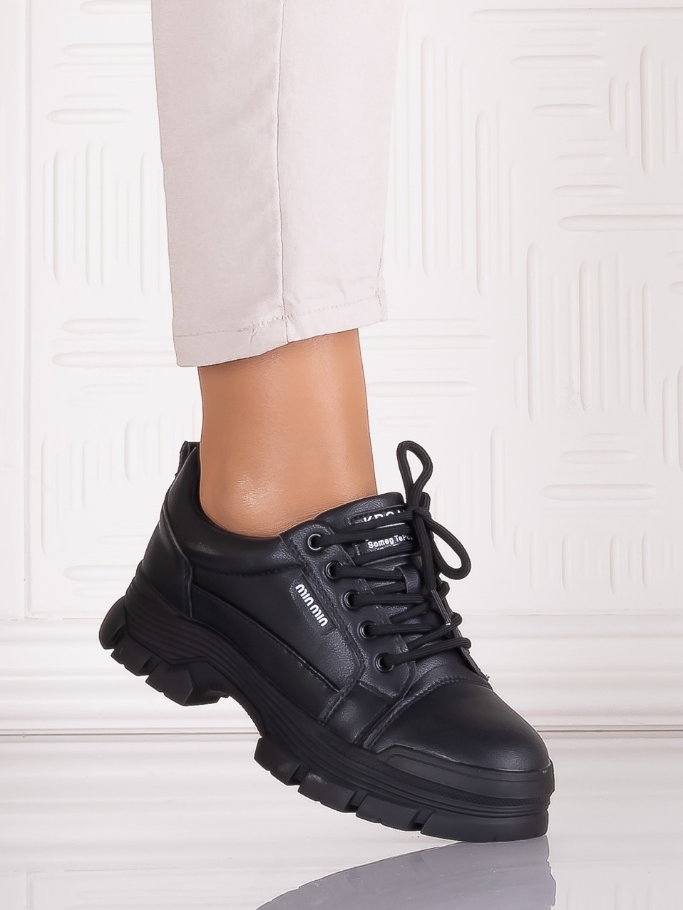 Pantofi casual Negrii dama din Piele Ecologica Astoia - imagine 2