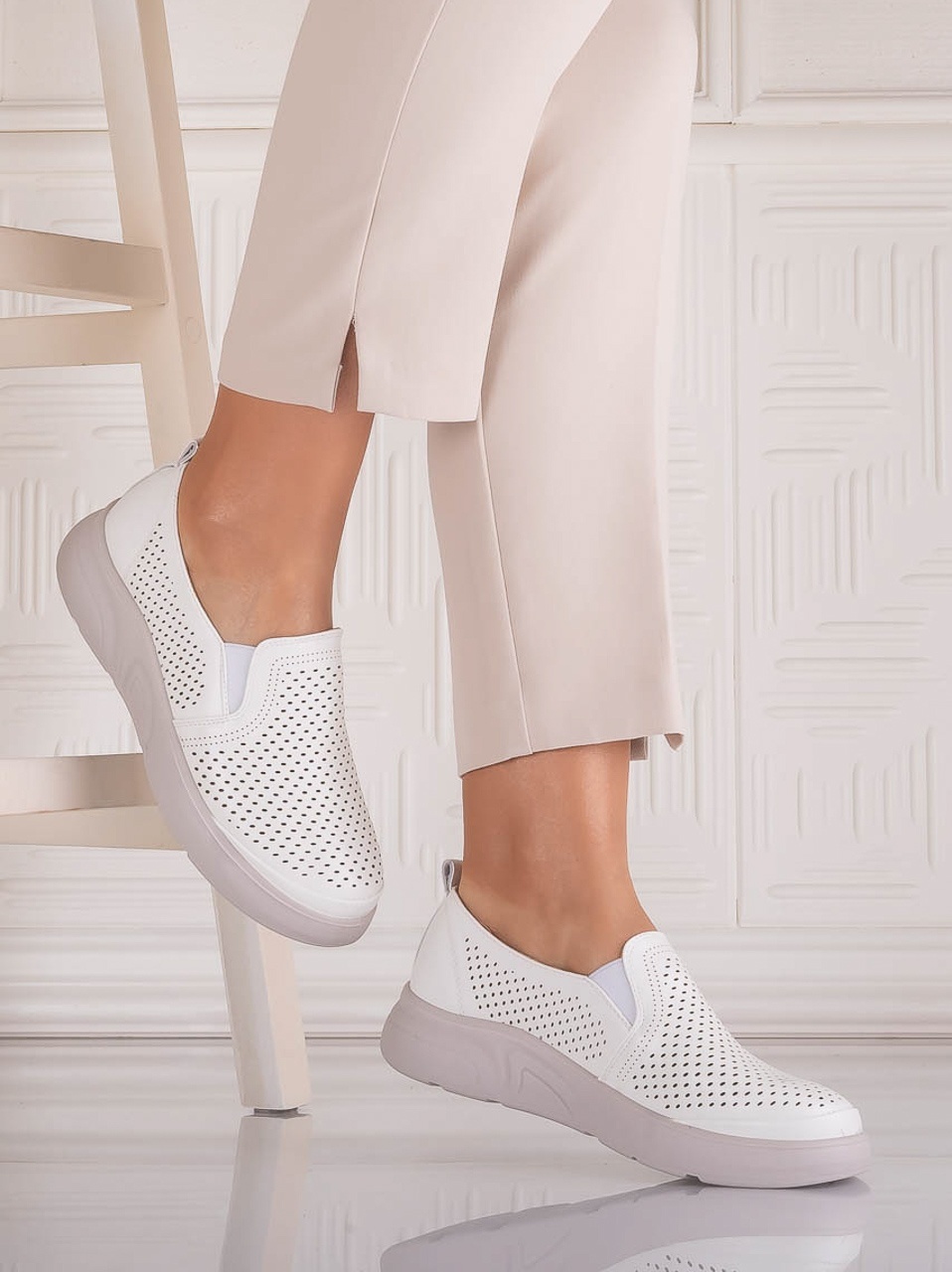 Pantofi dama Casual Albi din Piele Ecologica Nilasa - imagine 3