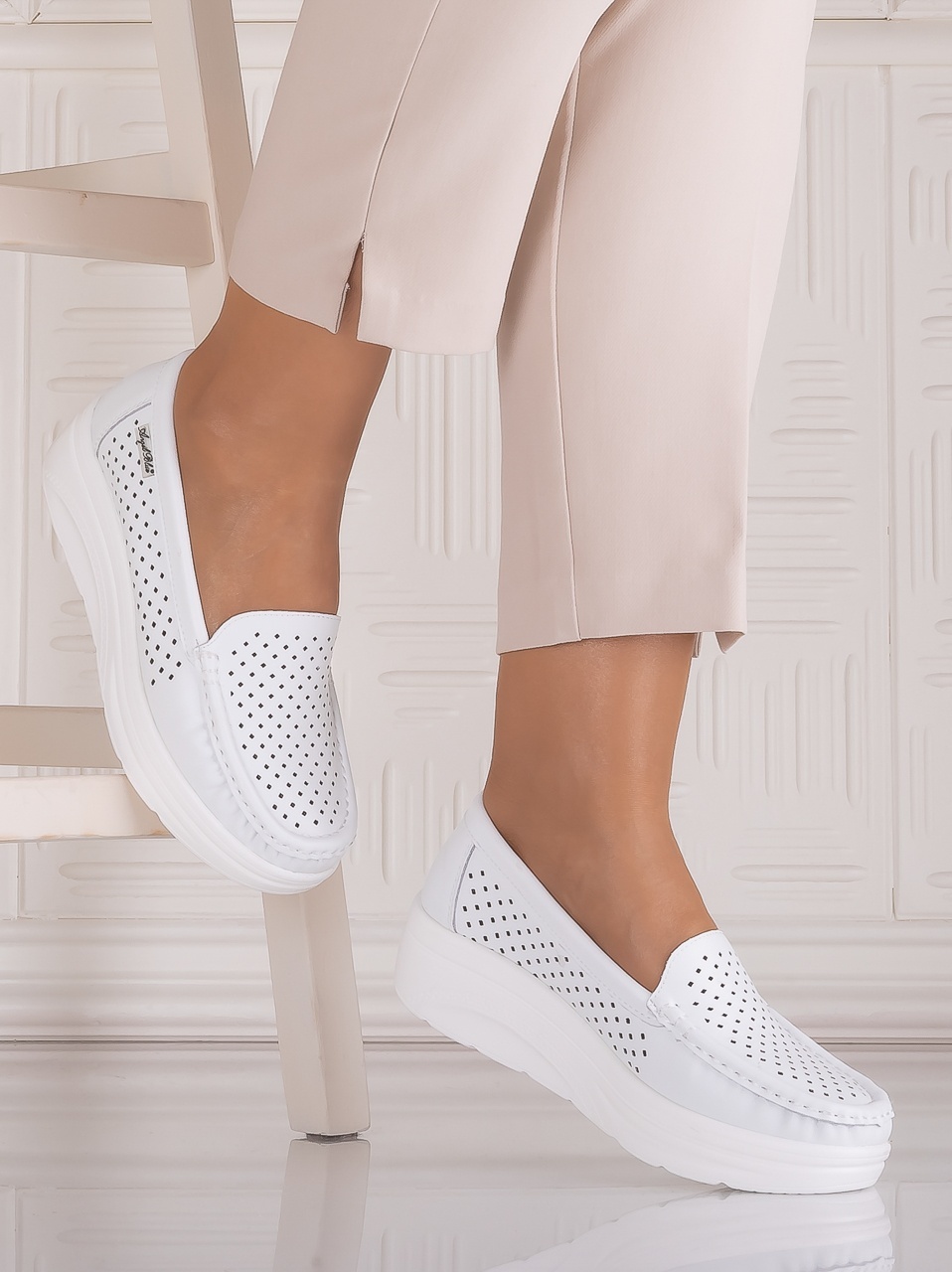 Pantofi dama casual Albi din Piele Naturală Anastassia - imagine 3