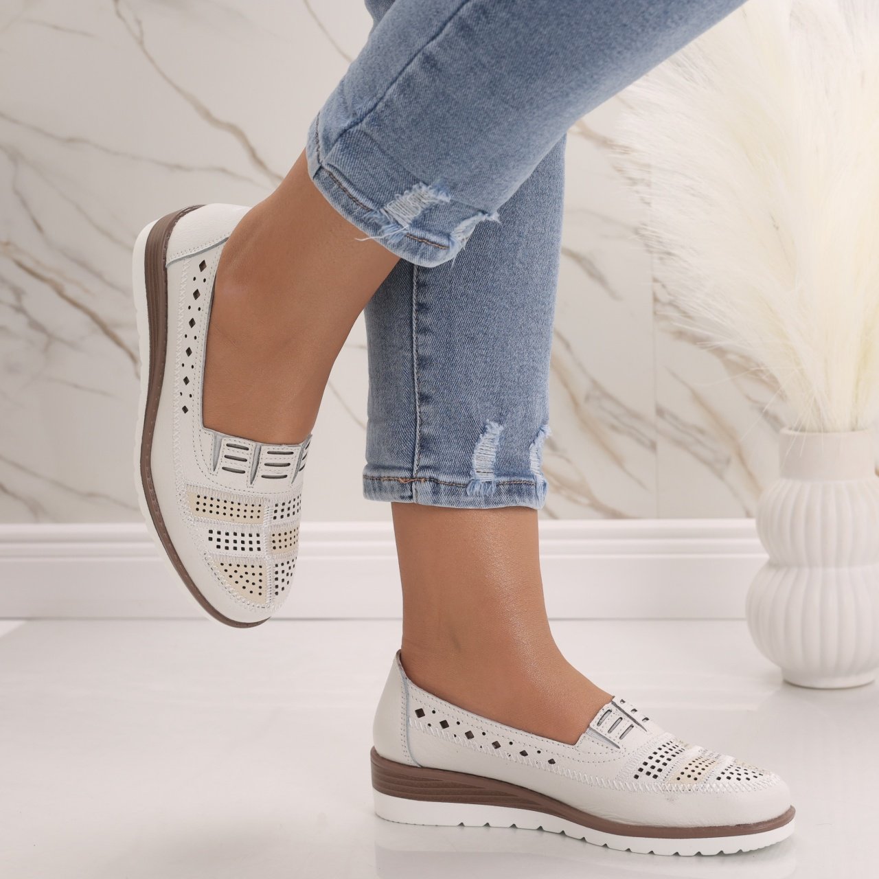 Pantofi dama casual Albi din Piele Naturala Saina - 3 | YEO