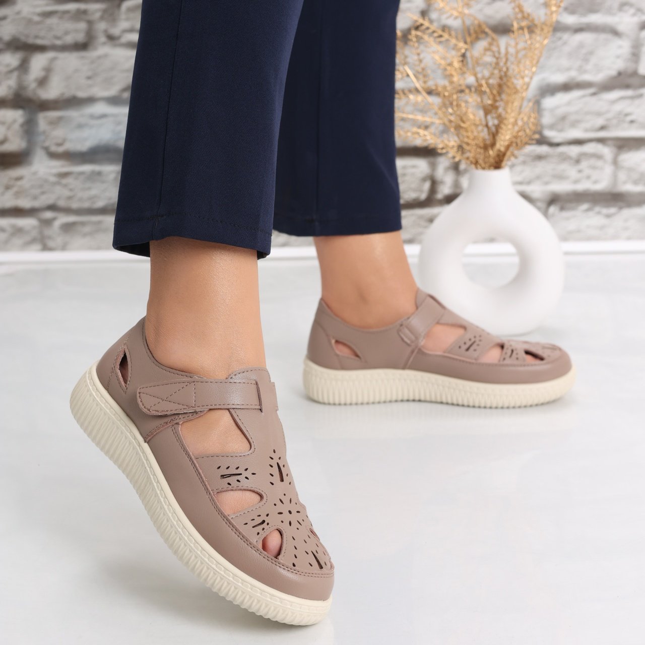 Pantofi dama casual Kaki din Piele Ecologica Benia - 3 | YEO