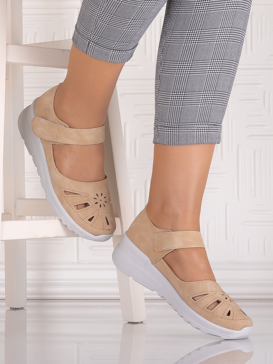 Pantofi dama casual Kaki din Piele Ecologica Yosama - imagine 3