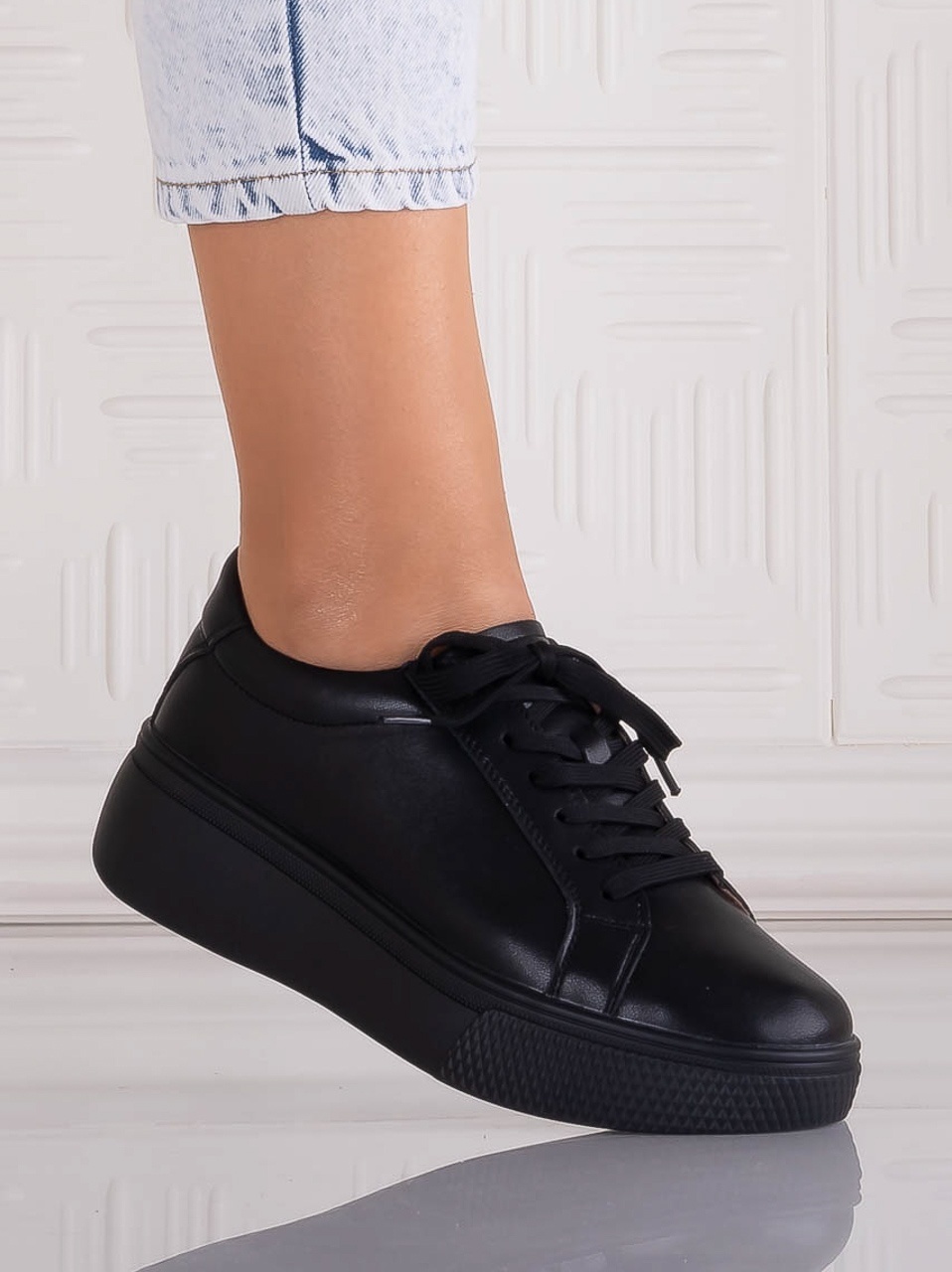 Pantofi dama casual Negri din Piele Naturala Aziva - Angel Blue - imagine 2