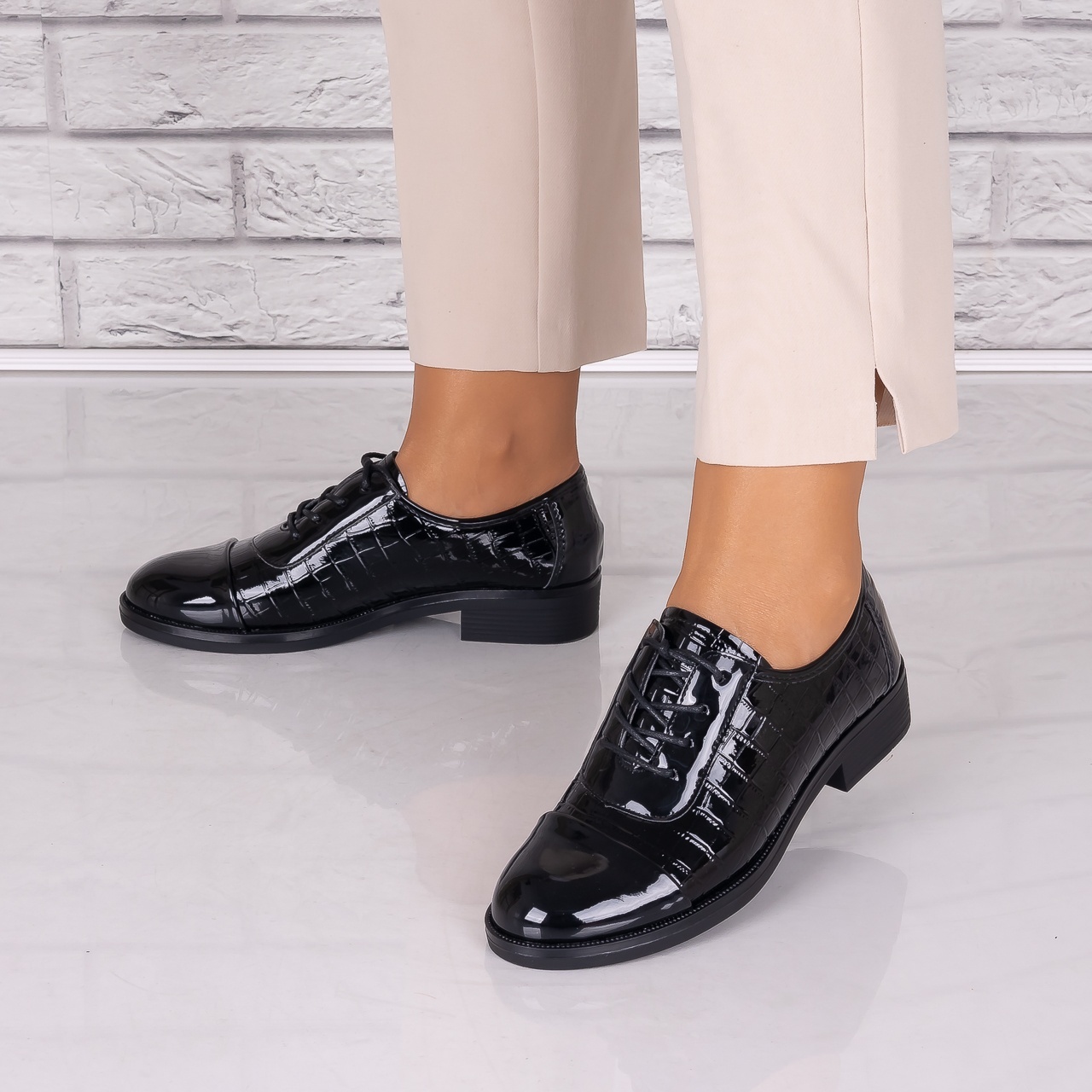 Pantofi dama casual Negri piele ecologica Maisie - 4 | YEO