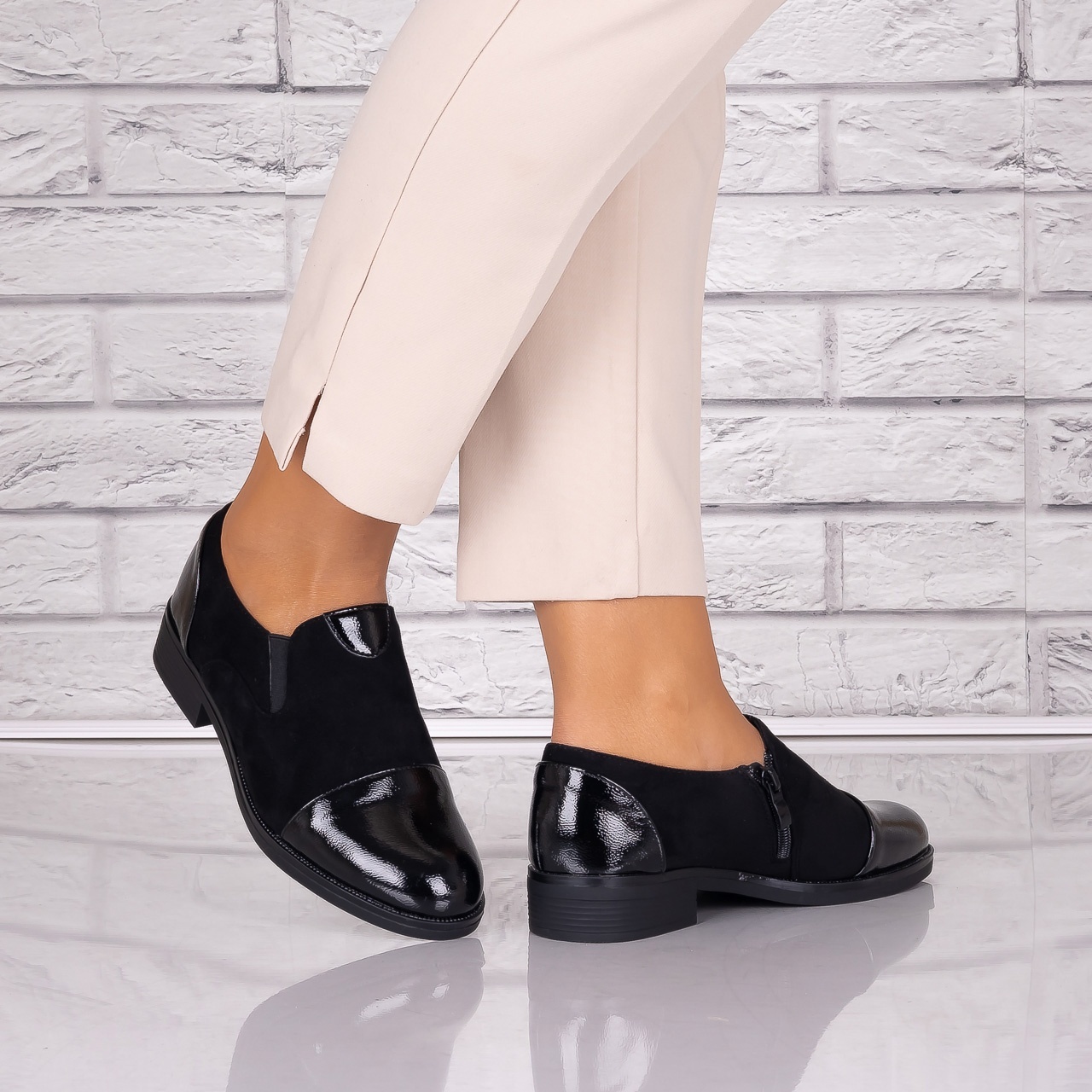 Pantofi dama casual Negri piele ecologica Manise - 2 | YEO