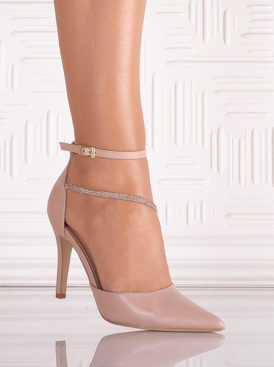 Pantofi dama Nude din Piele Ecologica Tosana - imagine 2